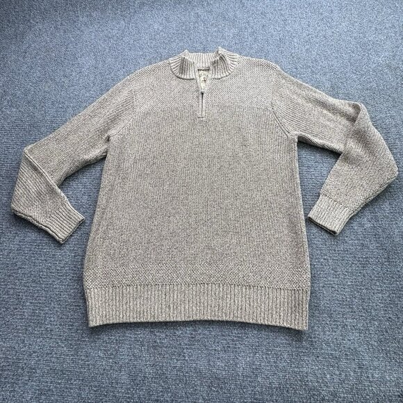 Red Head‎ Brand Sweater Men’s Large Brown Knit Outdoor Gorpcore 1/4 Zip Baggy - Picture 1 of 14